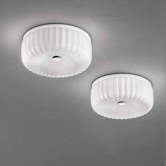 Korinthos Ceiling Lamp, Ceiling Lamp in White Milk Crystal