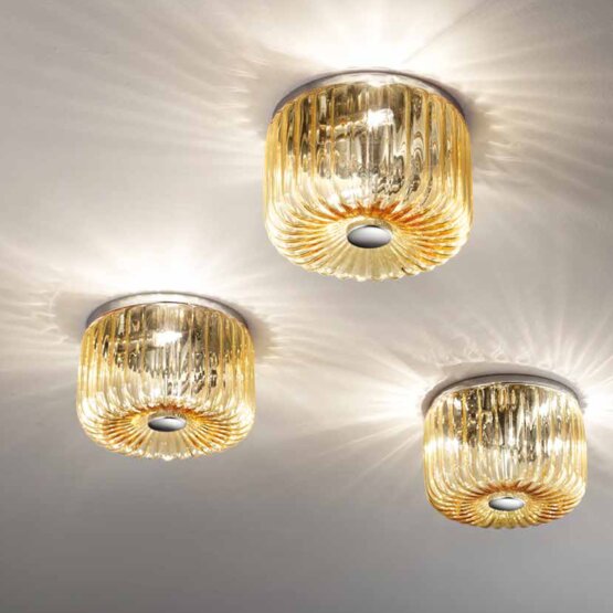 Korinthos Ceiling Lamp, Ceiling Lamp in Submerged Amber