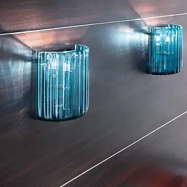 Wall Lamp Mask in Blue Denim color