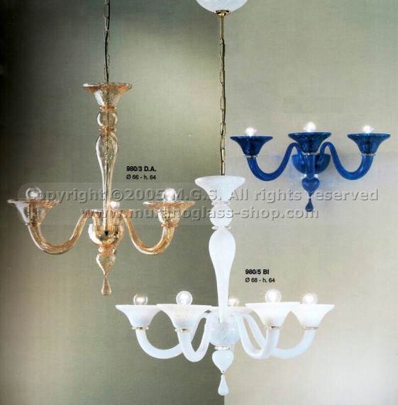 Modern Chandelier (2), white-glass chandelier