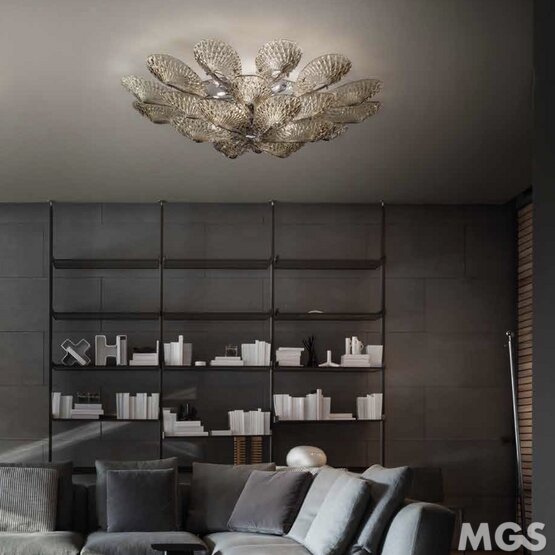 Gabbiano Ceiling lamp, Ceiling lamp in crystal amber color