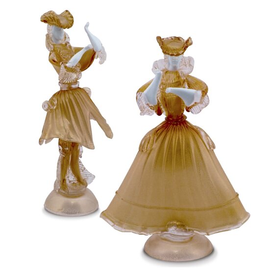 Venetian figures, Venetian figures in white amber and gold color