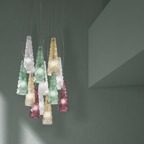 Chaotic lamp, Modern suspended lamp in ocean color