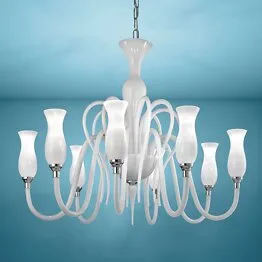 Milkwhite Chandelier at ten lights