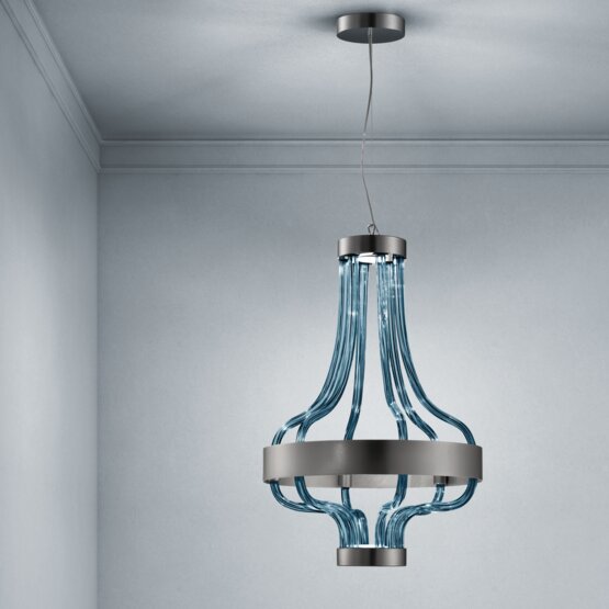 Festa chandelier, Denim blue chandelier