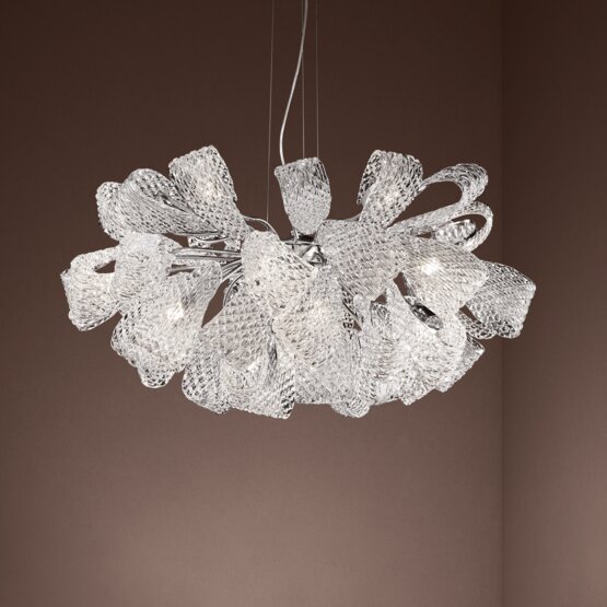 Mocenigo suspended lamp, Suspended lamp in clear crystal
