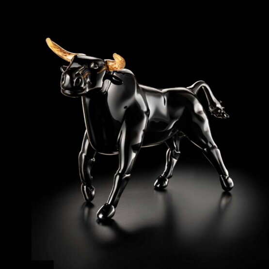 Bull, Black bull with ivory horns