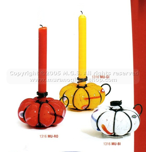 Candlestick of table 1316, Porta candele da tavolo colore giallo