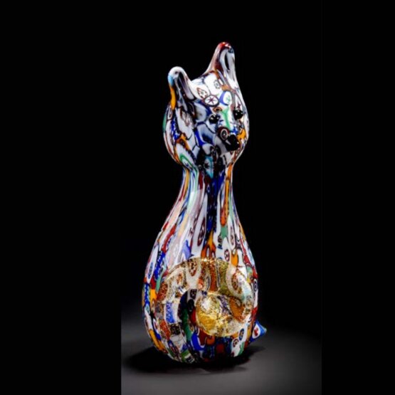 Cat , Cat with murrine and 24k gold