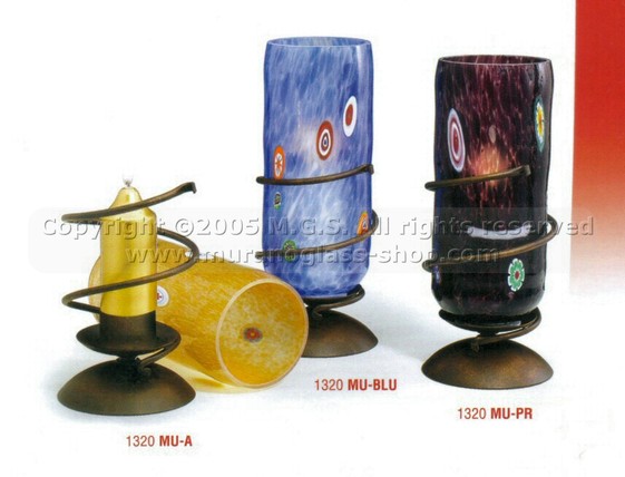 candlestick of table 1320, candlestick of table - colored in amber