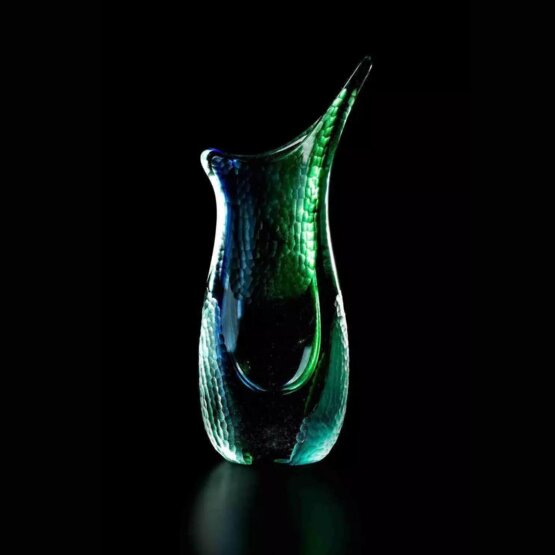 Jungle vase, Wrought green and blue vase