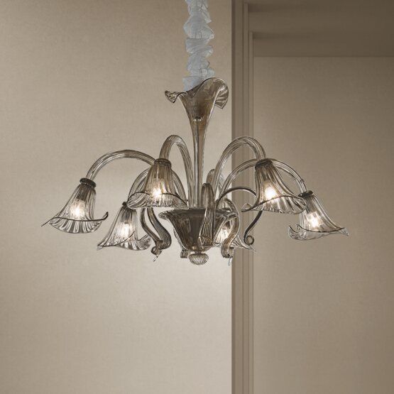 Grimani chandelier, Six lights chandelier smoked color