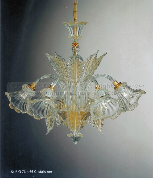 Classic chandelier 51, Modern chandelier with gold decoration at five light.