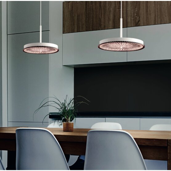 Lulù suspended lamp, Lulù suspension in amethyst color