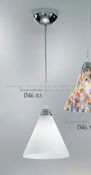 1346  Lamps, Sat finish milk white suspended lamp