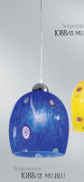 Suspended lamp with murrine and blu