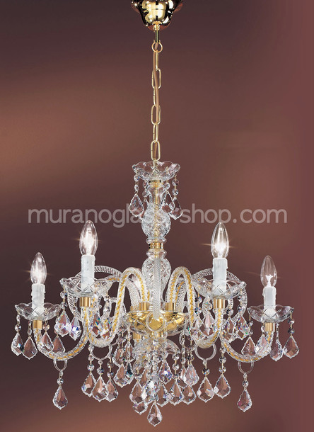 Bohemia Bright chandelier, Crystal chandelier at five lights