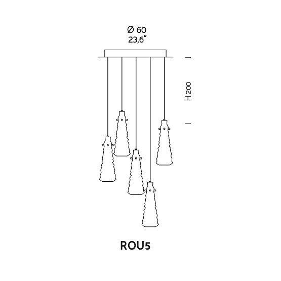 Round kit for Chaotic lamps, Kit For Chaotic multiple arrangements