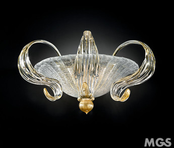 Wall light with 24k gold decoration