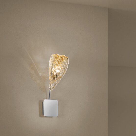 Mocenigo Wall lamp, Wall lamp in crystal amber color