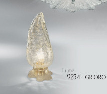 Light with crystal and 24k gold graniglia