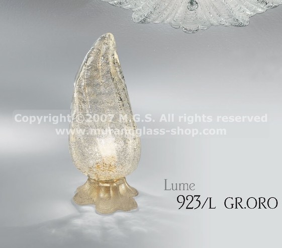 923 series Table lamps, Light with crystal and 24k gold graniglia