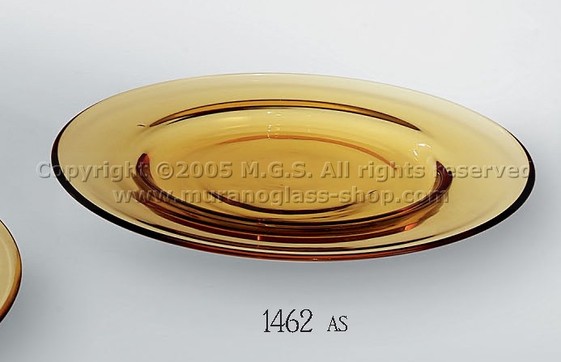 Soups plates 1462, Flat plate in amber color