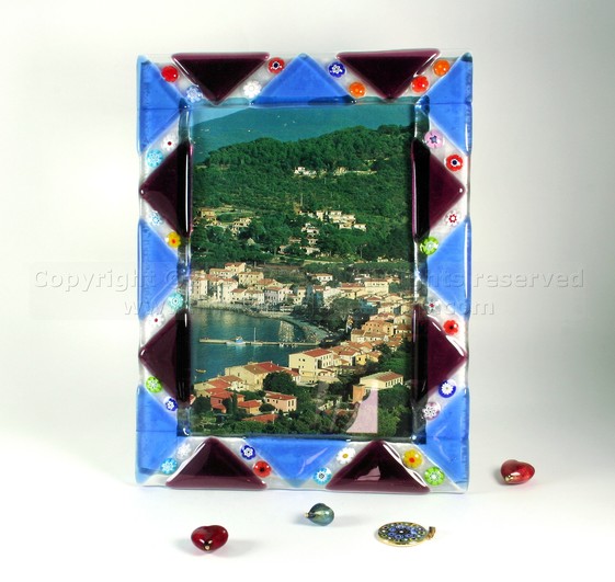 Photo frame with triangular motifs, Photoframe with murrine