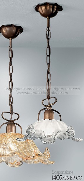 1403  Lamps, Suspenden lamp in opaque crystal