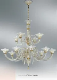 Chandelier at twelve lights with amber decoration