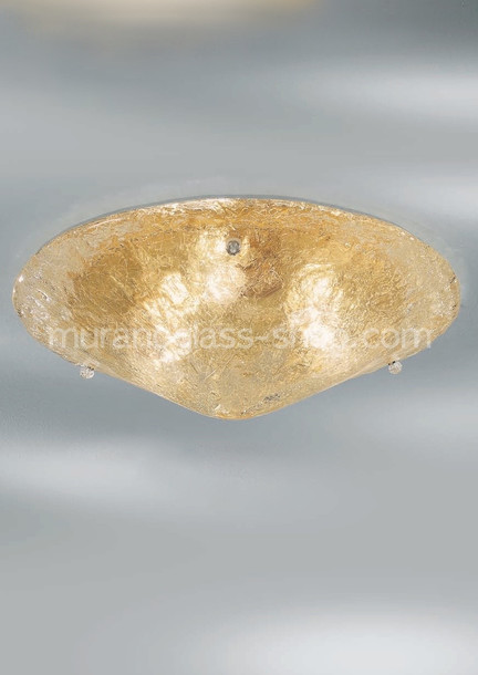 Murano Ceiling lights 1174 Series, Ceiling lamp in amber graniglia glass