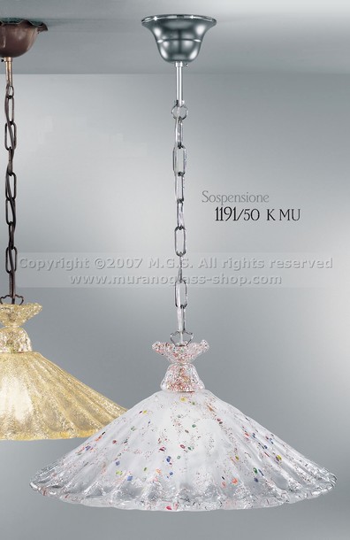 1191  Lamps, Suspended lamp with opaque crystal
