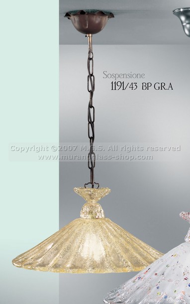 1191  Lamps, Suspended lamp in opaque crystal