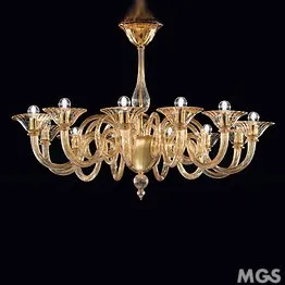 Crystal chandelier at three lights
