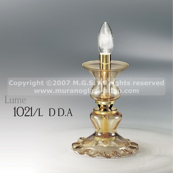 Murano Table Lamps 1021 series, Table lamp with amber decoration