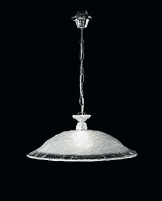 Suspended lamp in opaque crystal