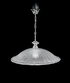 Suspended lamp with crystal graniglia