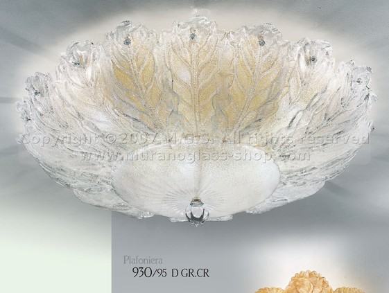 930 series Ceiling lamps, Ceiling lamp with crystal graniglia leafs
