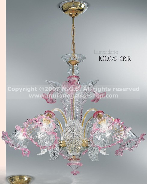 1003 series chandeliers, Crystal chandelier with ruby decoration