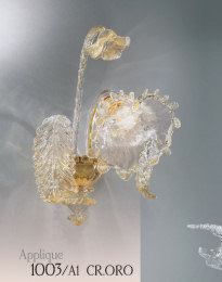 Crystal wall light with 24k gold decoration